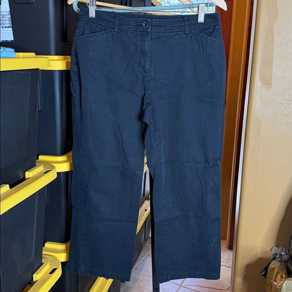 Westbound Petites Black Straight Leg Chinos Size 10P Short